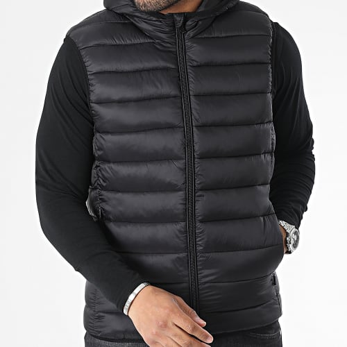 Doudoune Capuche Sans Manches Noir