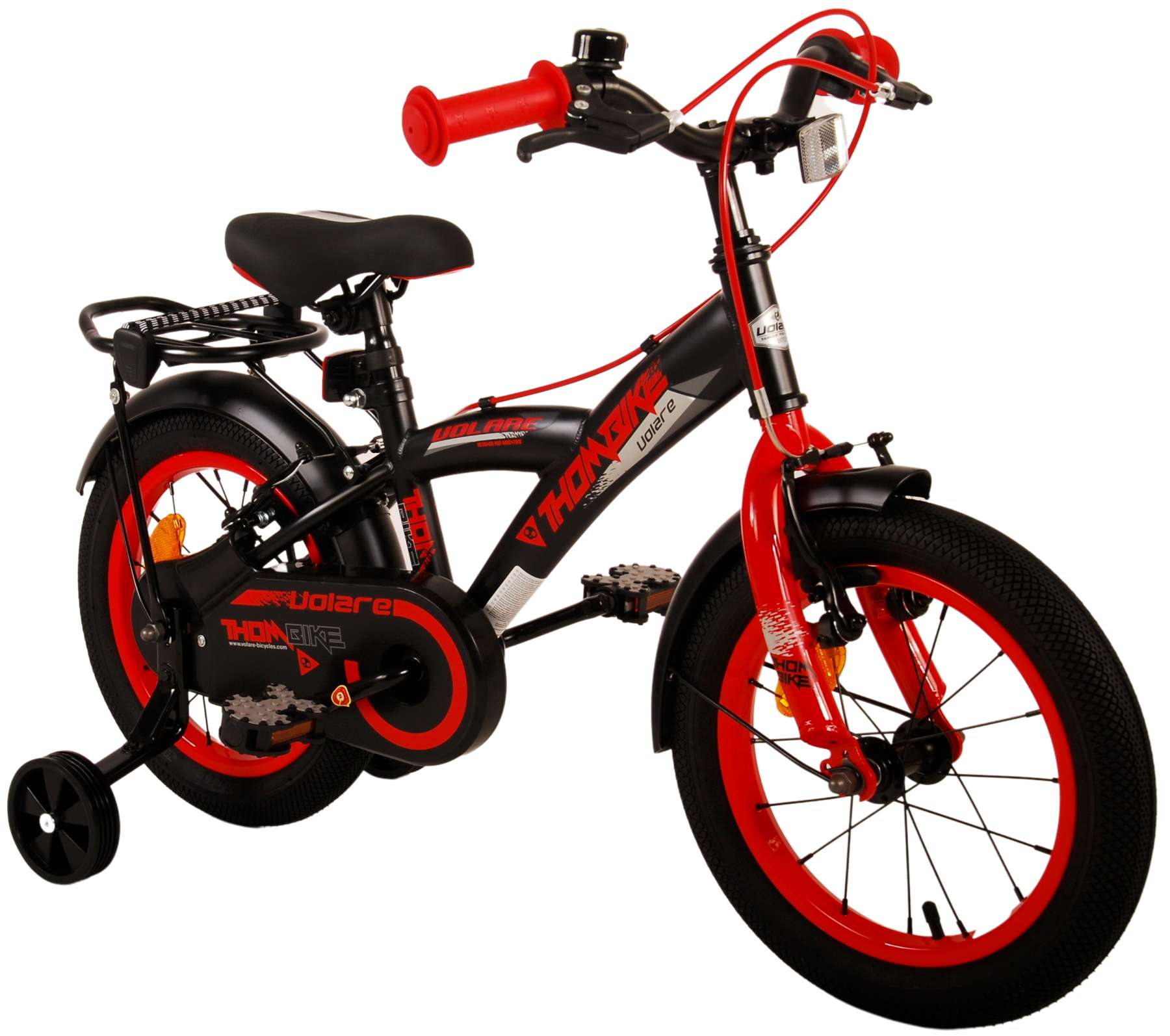 TPFSports Thombike Kinderfahrrad - Jungen - 14 Zoll - Rücktritt + Handbremse - Schwarz/Blau