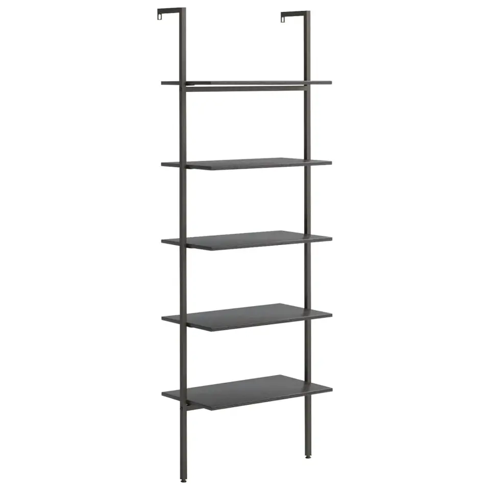 vidaXL - Ladderrek - Zwart - Bewerkt hout