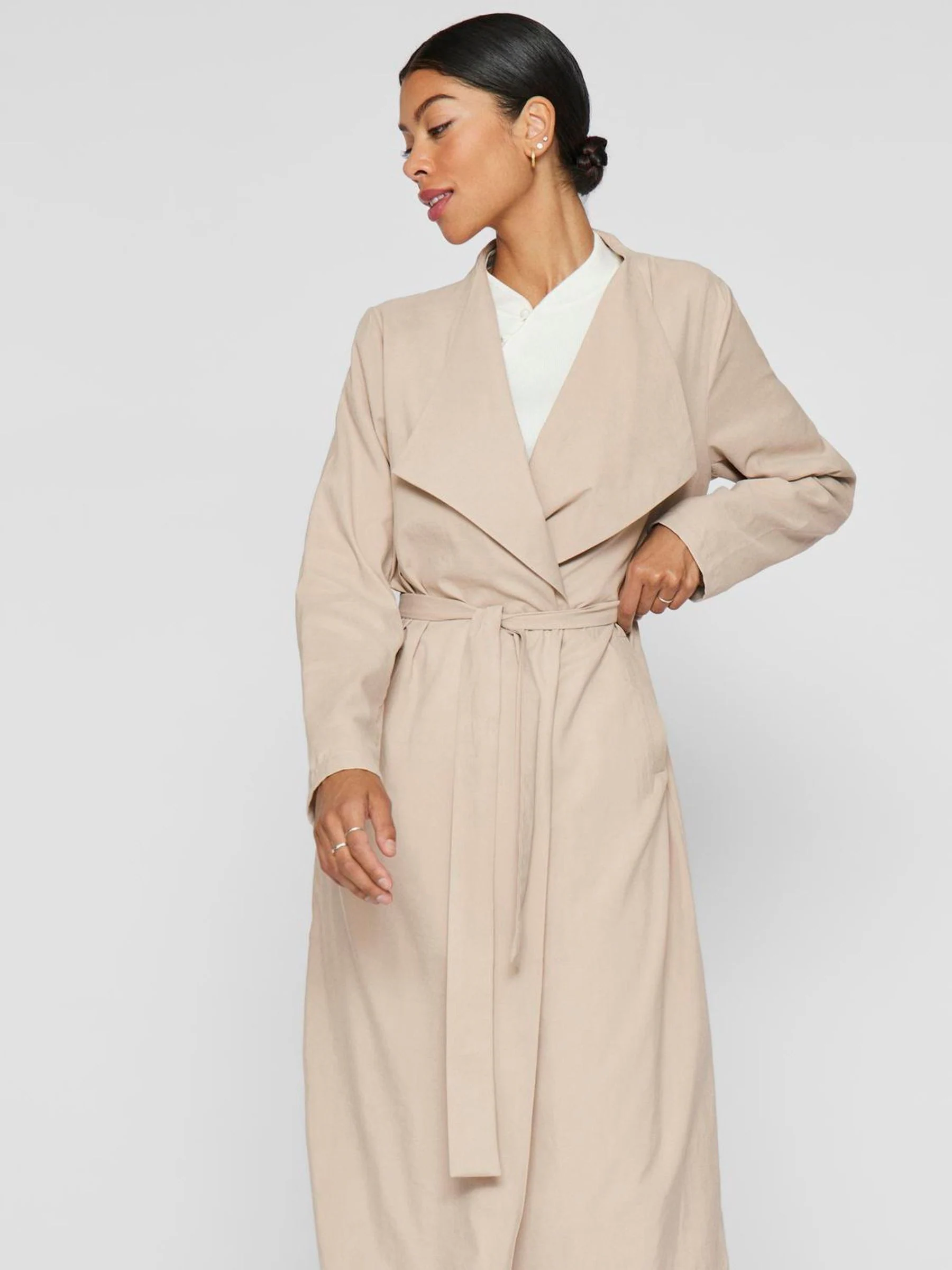 VILA Long Belted Trench Coat