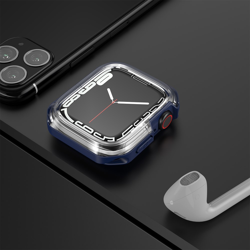 Apple Watch (41 mm) Hybrid Hardcase Bumper Hülle - Transparent / Blau