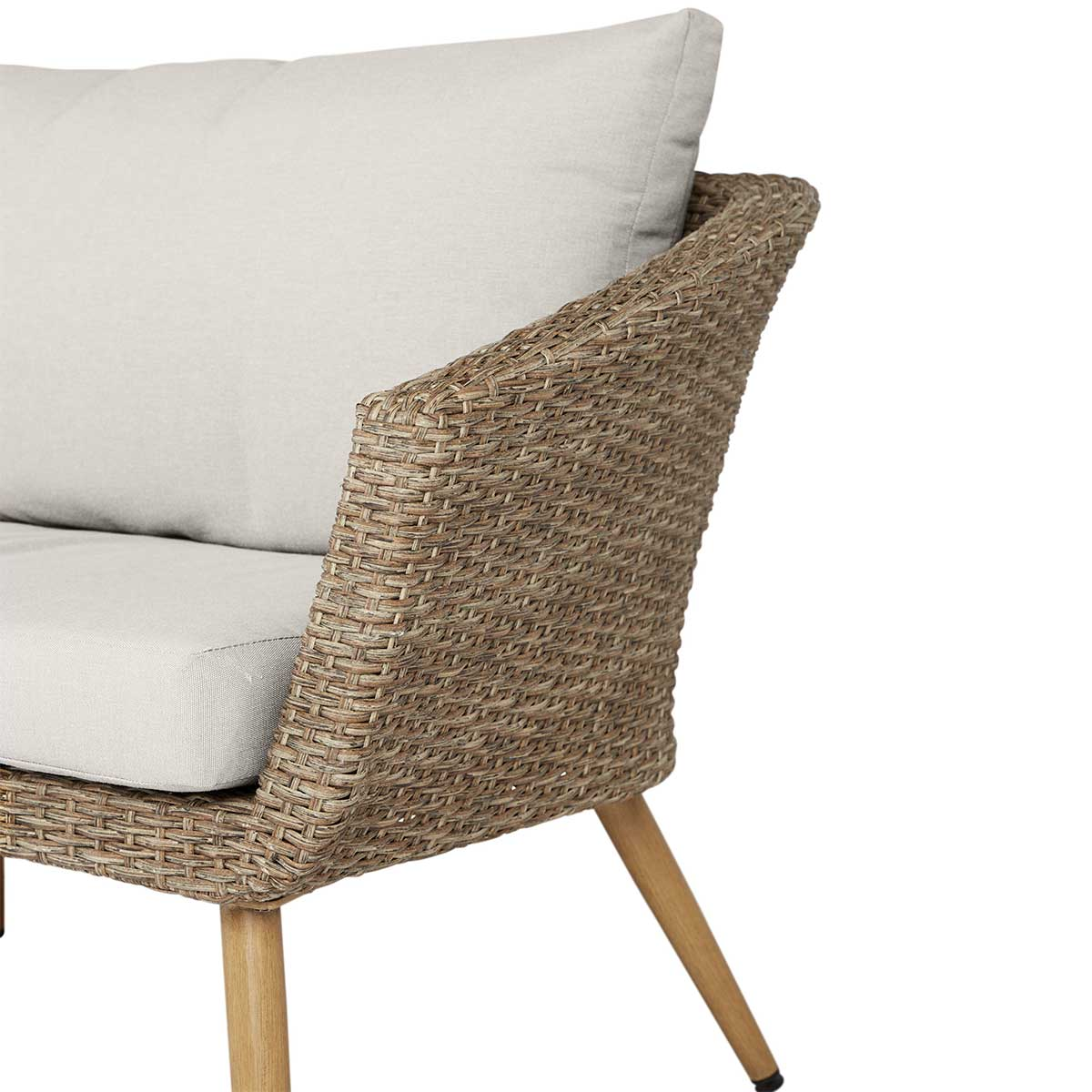 Rotan tuinbank Fien - 3 zits - Met zitkussens Zand