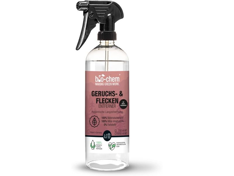 Bio Chem Geruchs- und Fleckenentferner 750 ml Geruchsneutralisierender Fleckenentferner für Sofa, Teppich oder wasserbeständige Böden