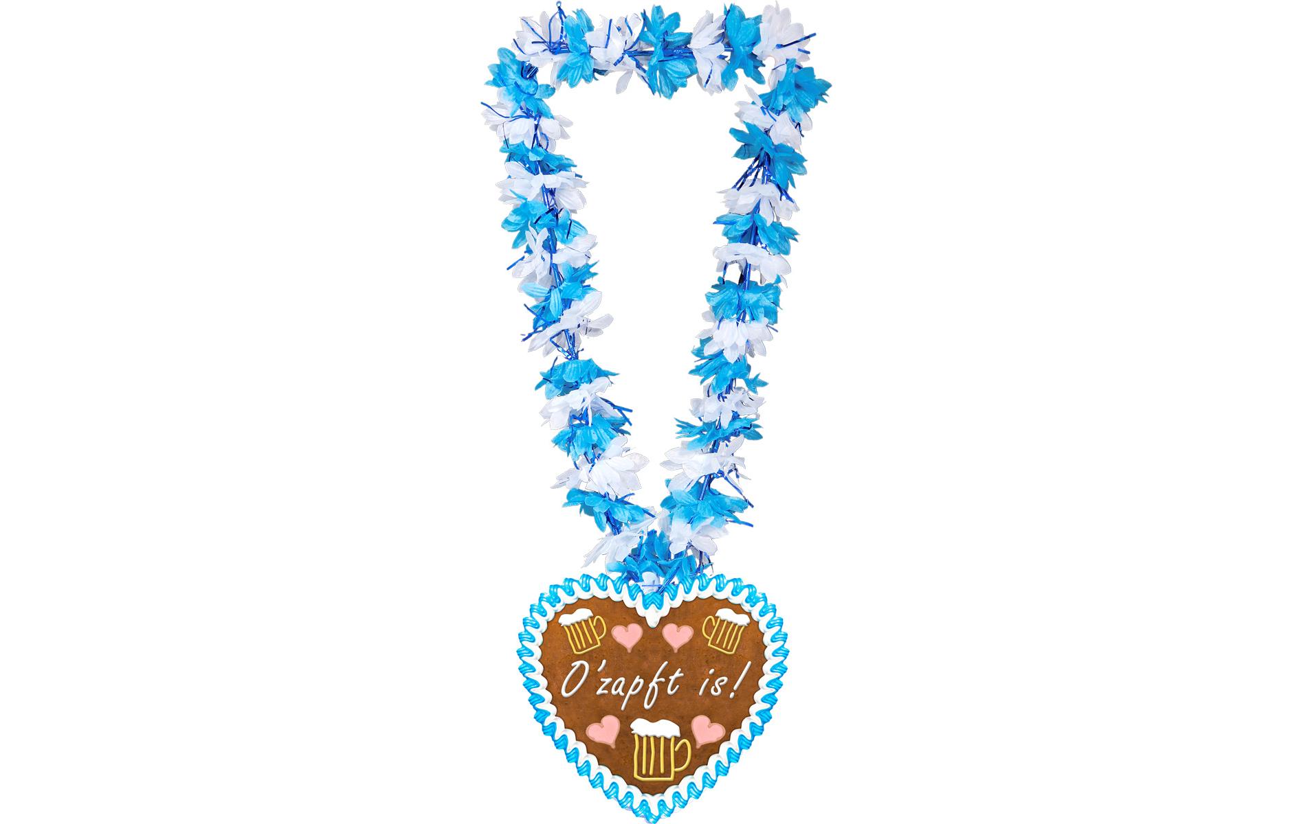 Kette Hawaii Blumen O’zapft is 54 cm, MehrfarbigOktoberfest-Kette