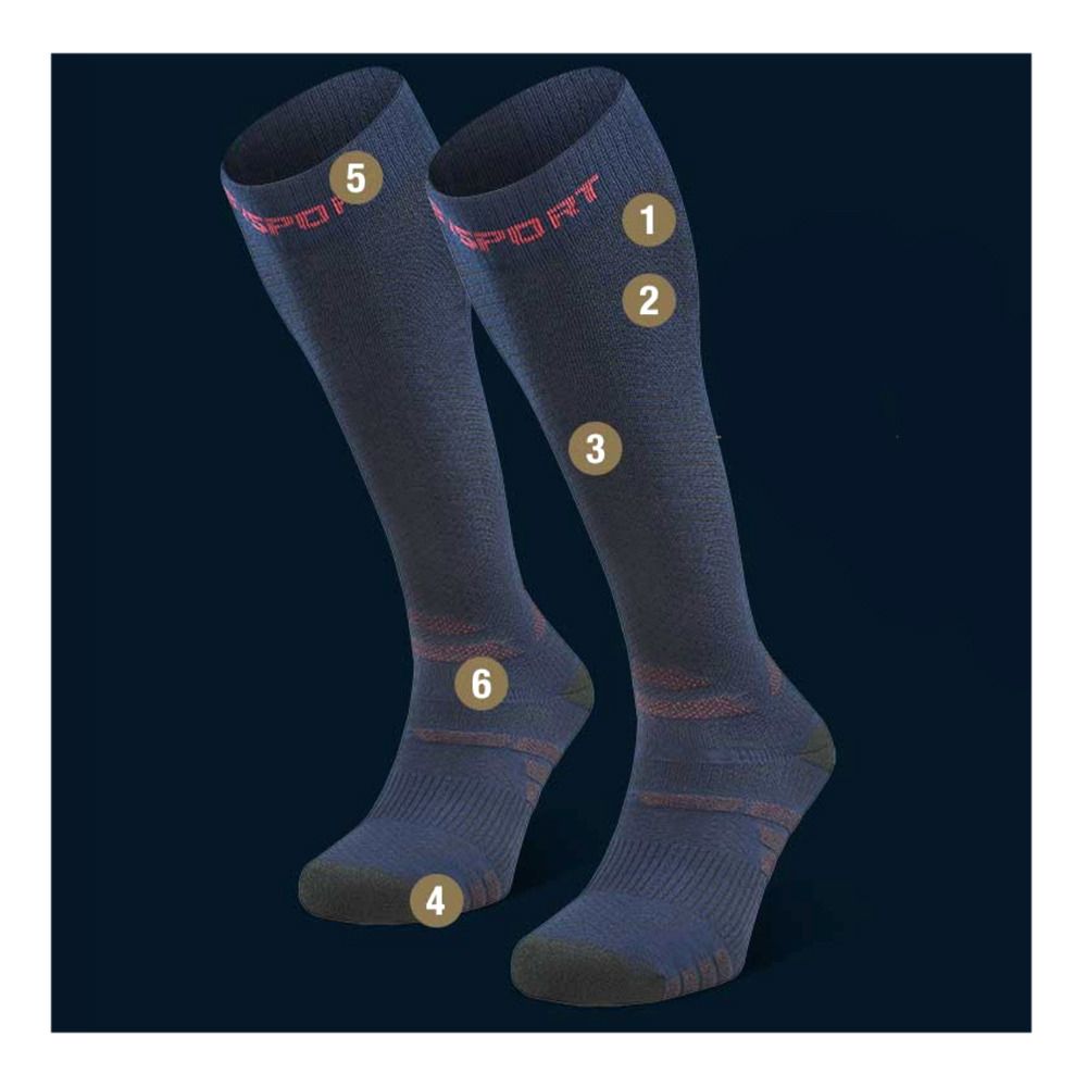 BV Sport TREK COMPRESSION EVO - Chaussettes bleu/rouge