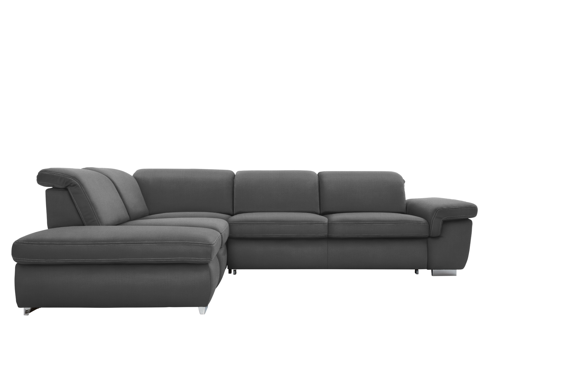 polsterpower Boxspringsofa - Miro grau - Basismodell - Ottomane links
