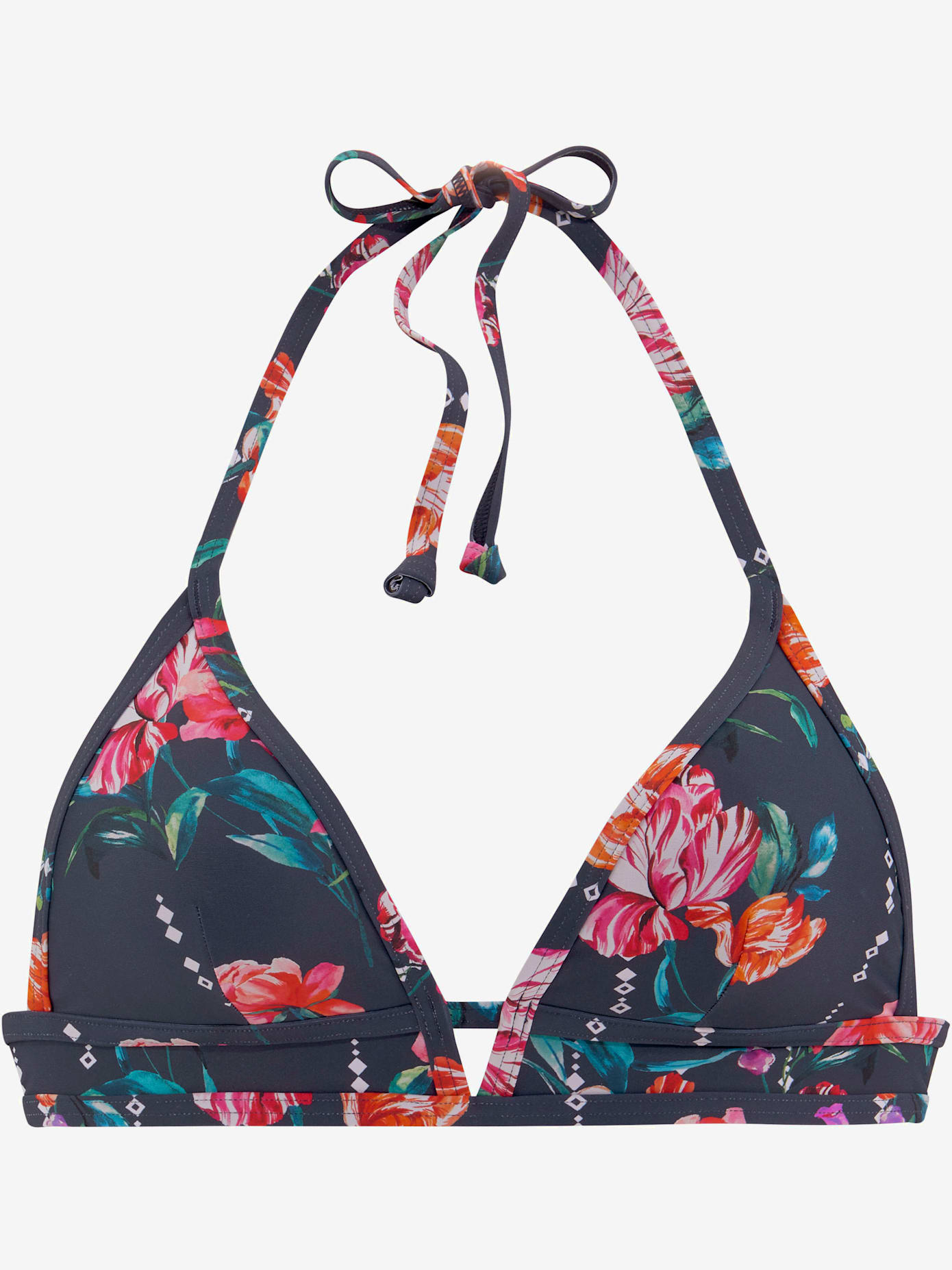 Haut de bikini triangle imprimé floral moderne