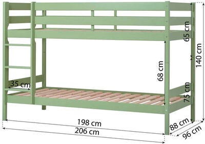 Hoppekids ECO Comfort Køyeseng 90x200, Lysegrønn