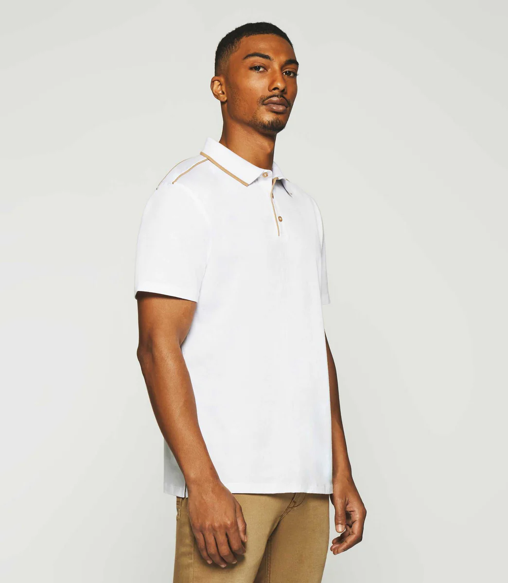 Polo uni manches courtes blanc GUILLAUME