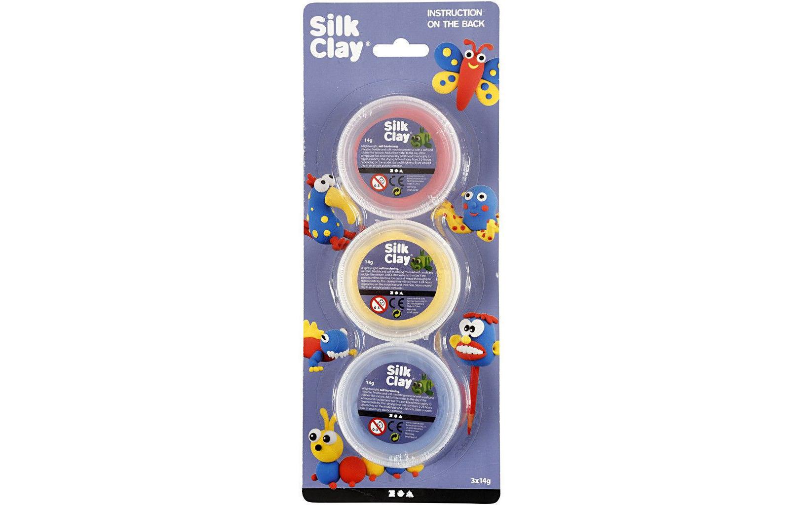 Modellier-Set Silk Clay 3 x 14 g Gelb; Rot; BlauAufbewahrung Silk Clay