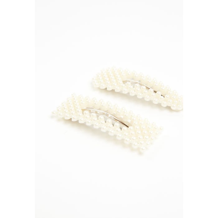 Veritas-Set 2 haarspelden parels 7,5x2,5cm
