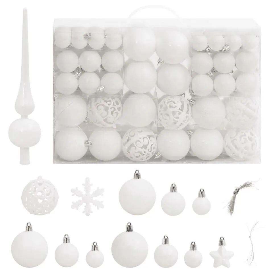 vidaXL - Kerstballenset - Wit - Polystyreen