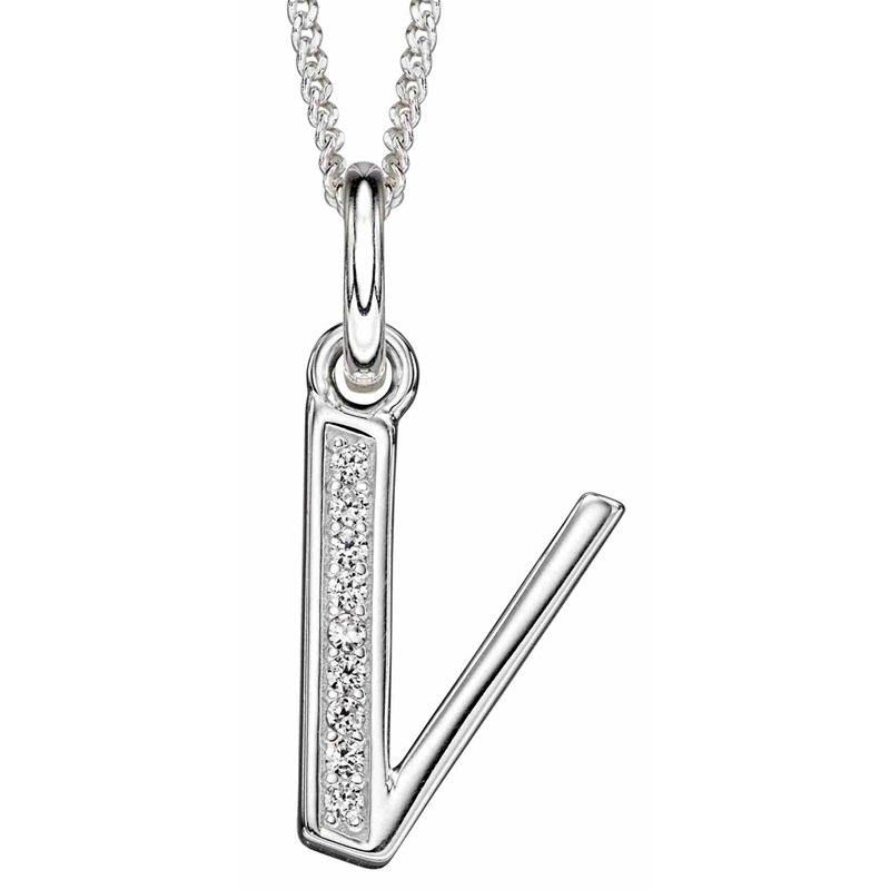 Collier lettre V en argent 925