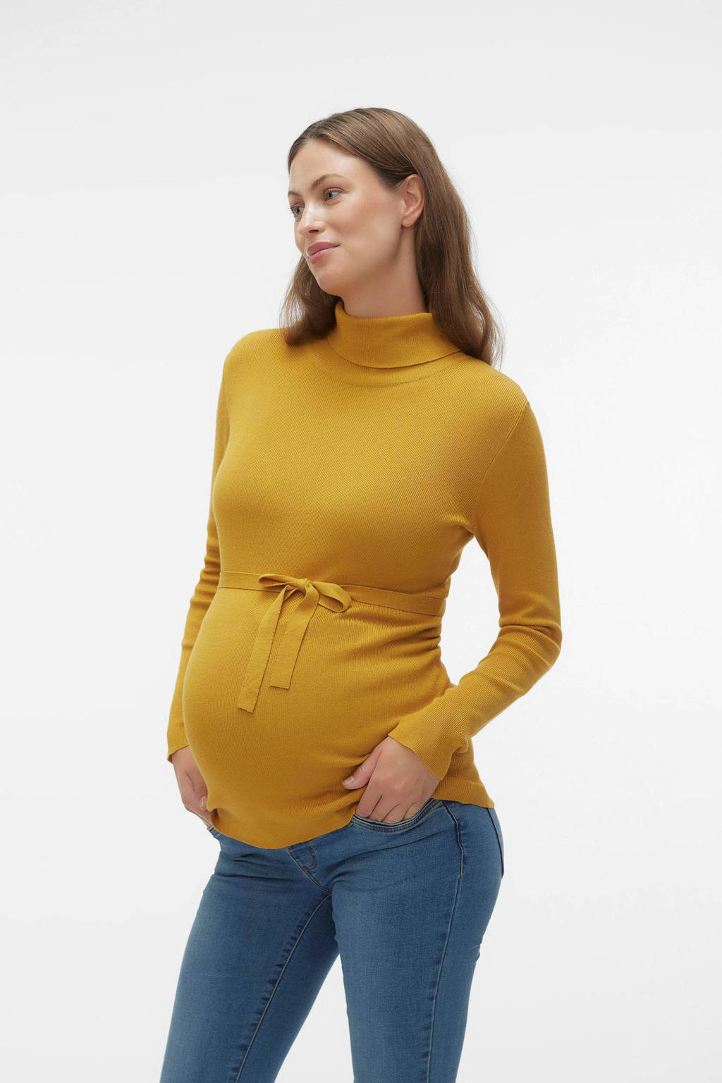 MAMALICIOUS zwangerschapslongsleeve MLJACINA warmgeel