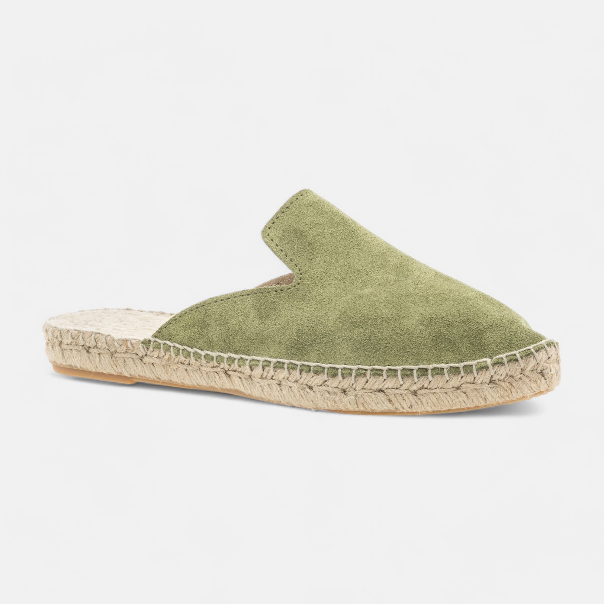Espadrilles Femme en cuir kaki