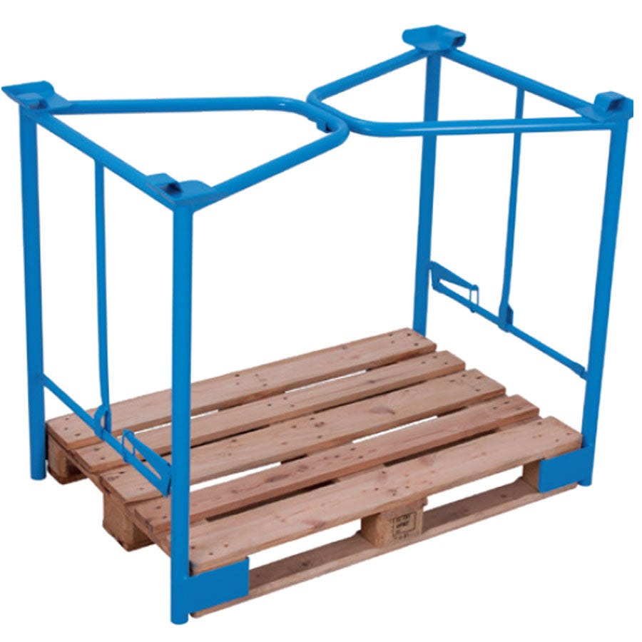VARIOfit palletopzetrand type 65k met kleminrichting van staal, afmetingen 1200x800mm, hoogte 1600mm