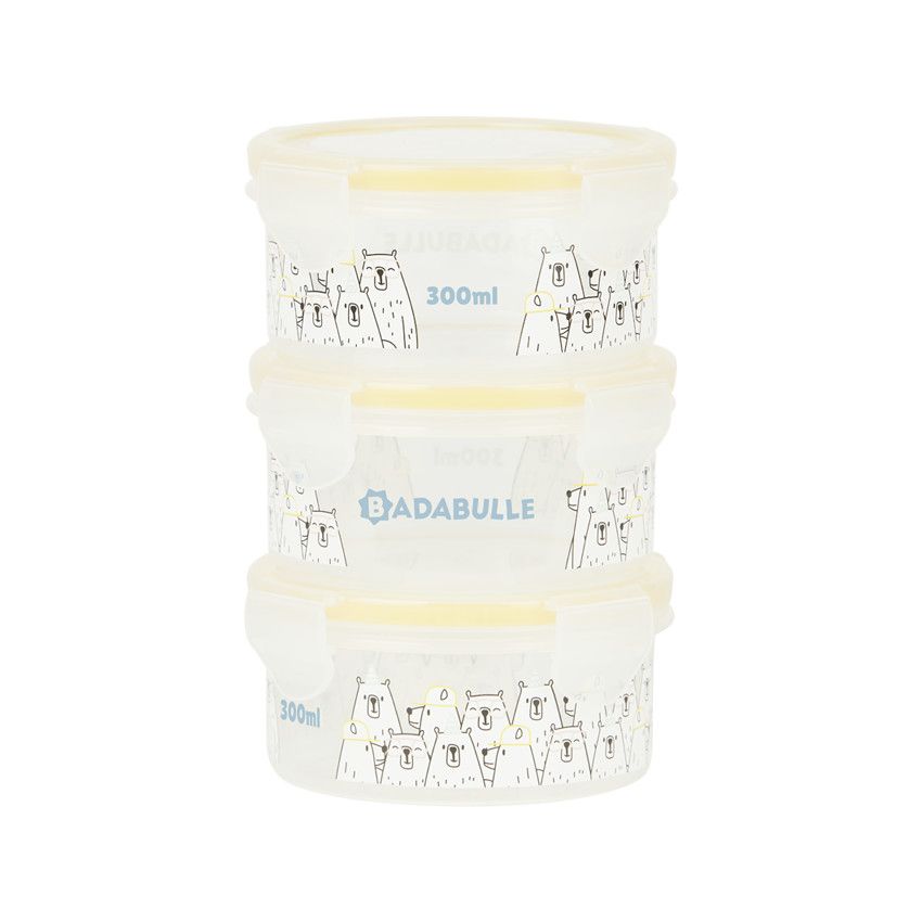 Lot de 3 pots de conservation Maxibox - 300 ml - Ecru