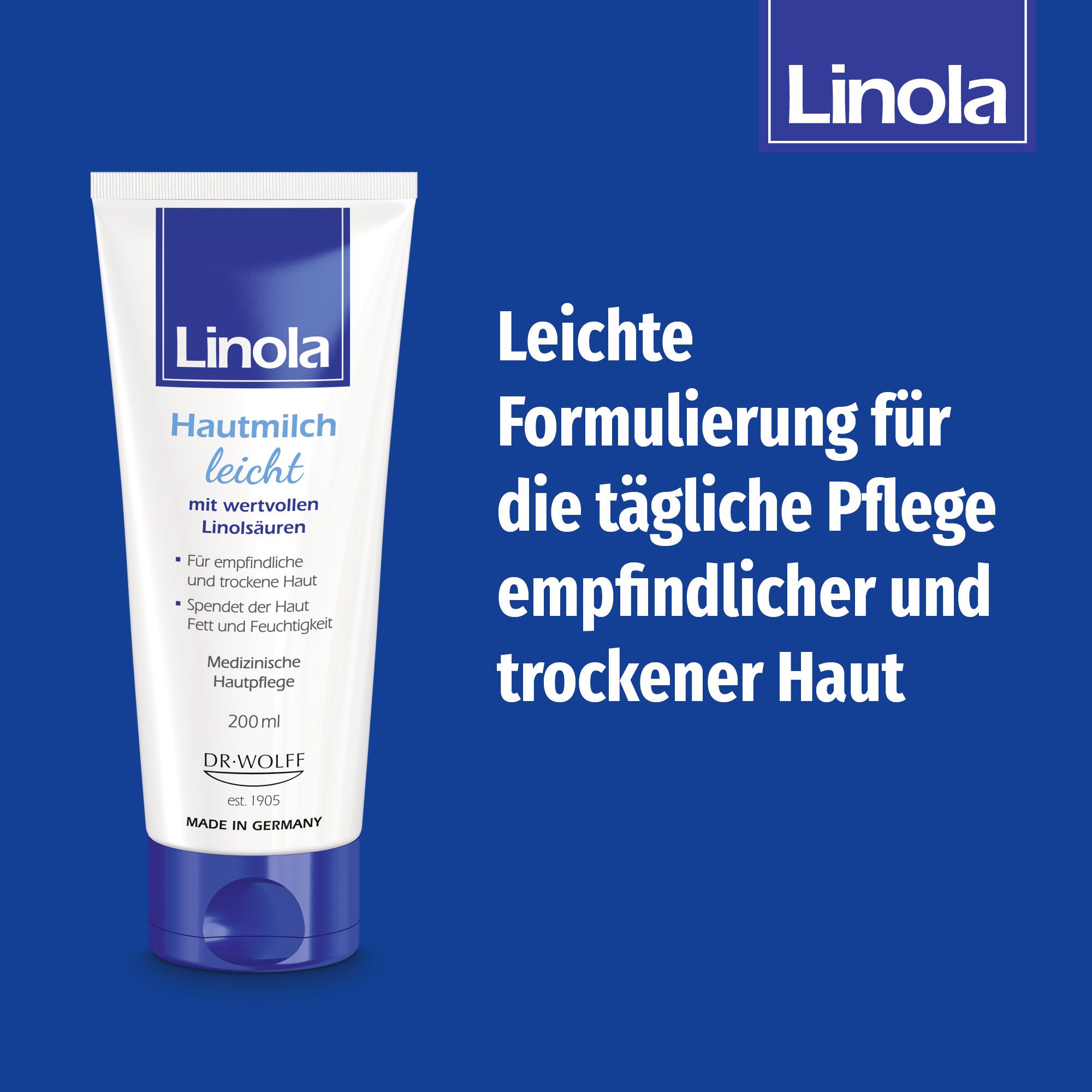 Linola Hautmilch leicht - Leichte Körperlotion für empfindliche und trockene Haut