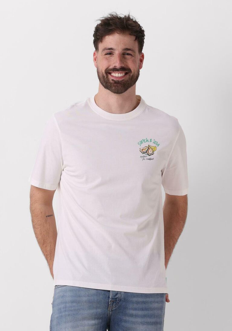 SCOTCH & SODA witte scotch & soda t-shirt front back artwork t-shirt