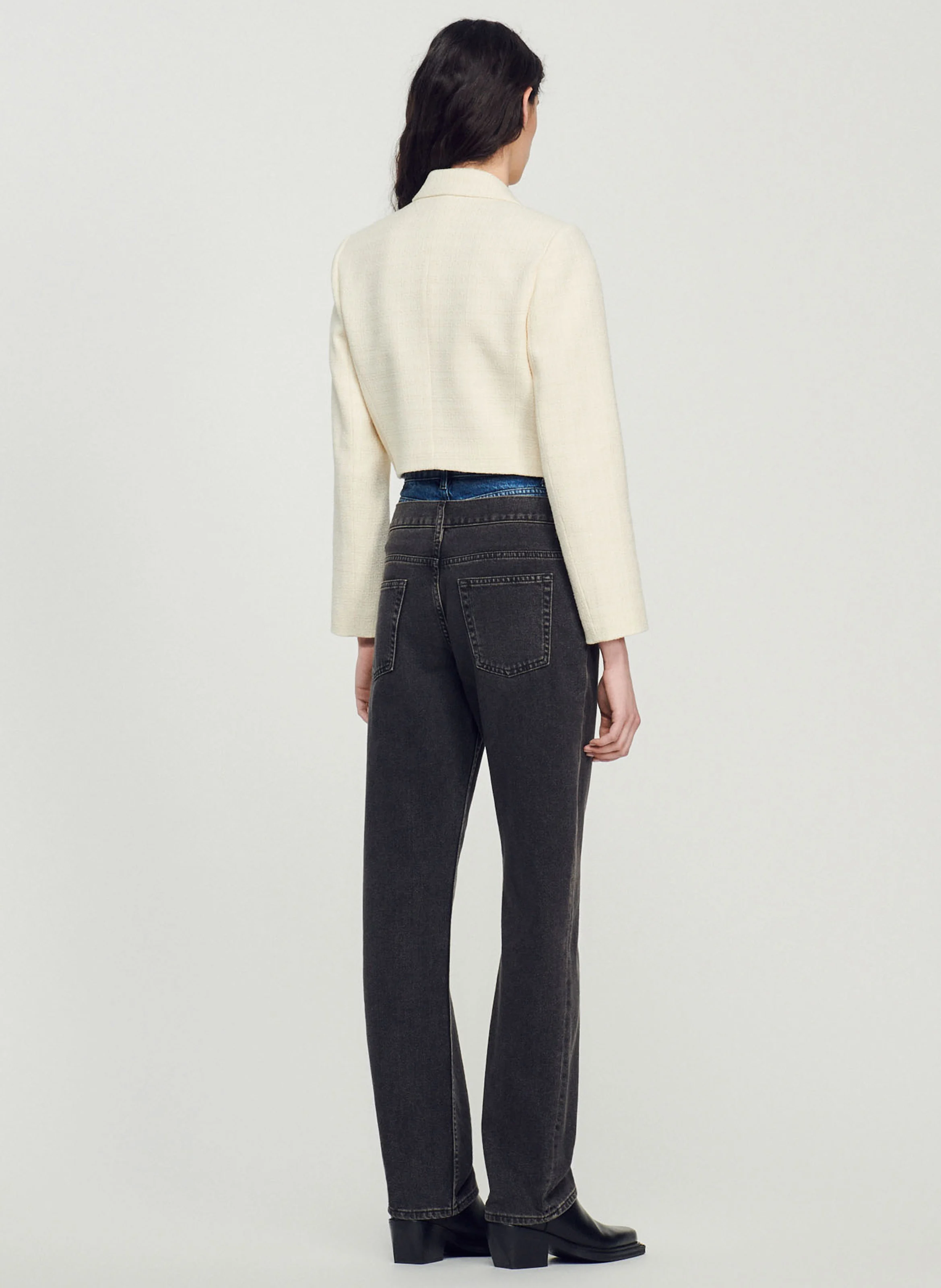 Veste courte en tweed | Blanc