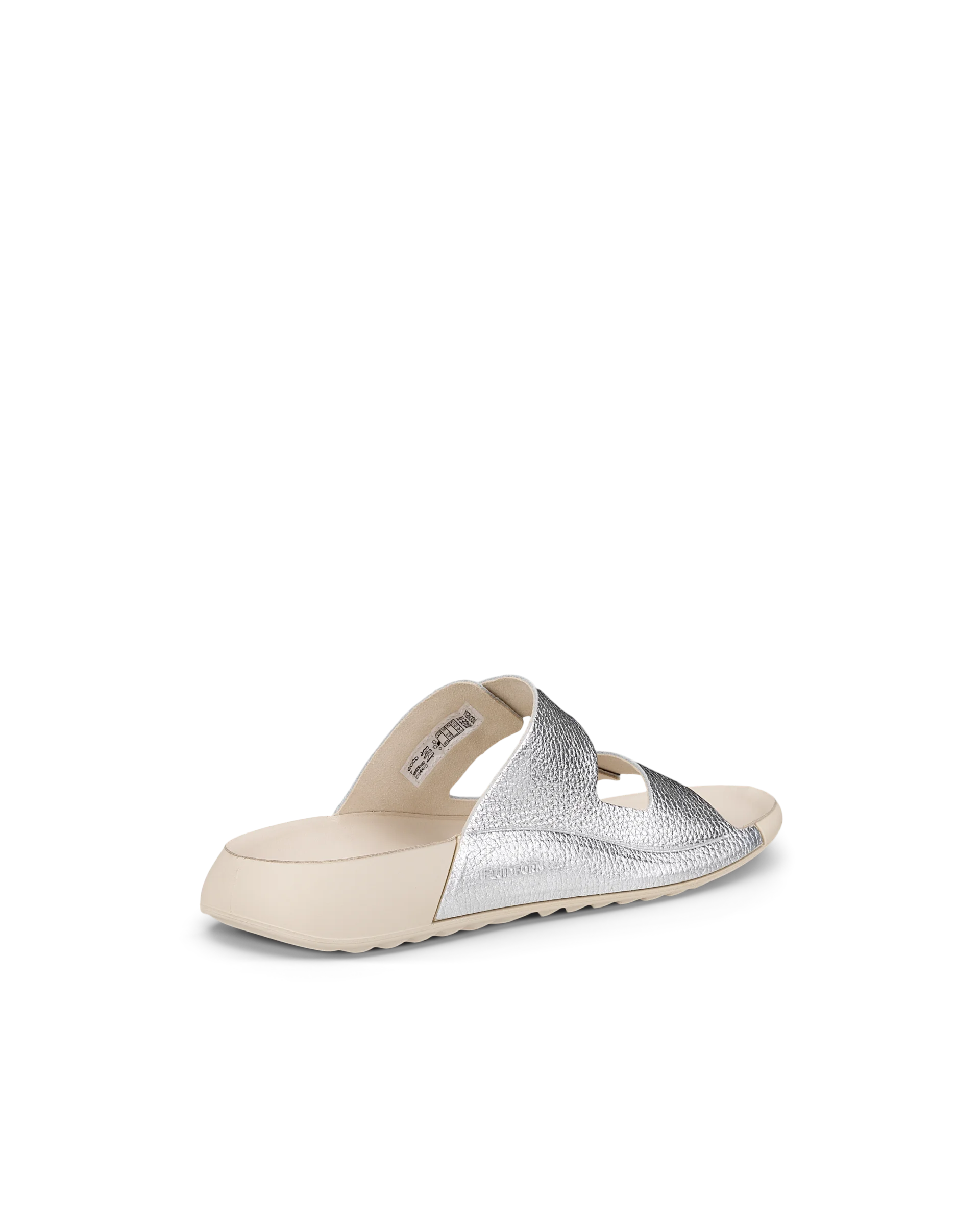 ECCO COZMO W Damen Ledersandale mit zwei Riemen Silber