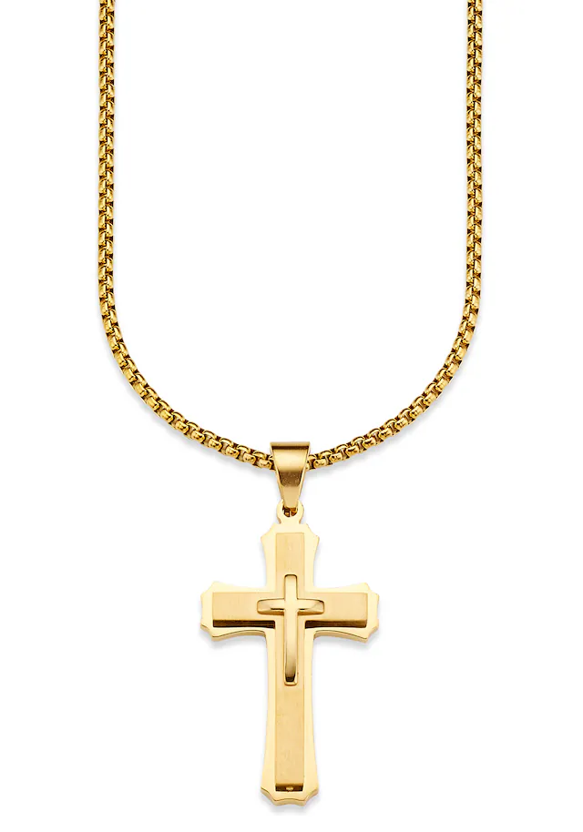 Bruno Banani Kette mit Anhänger »Schmuck Geschenk Halskette Kreuz Venezianerkette«