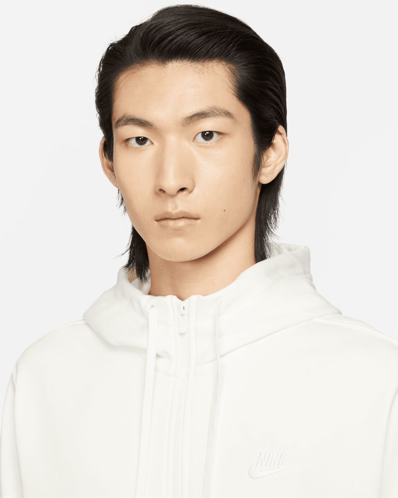 Sweat à capuche Nike Sportswear Club Fleece Blanc pour homme