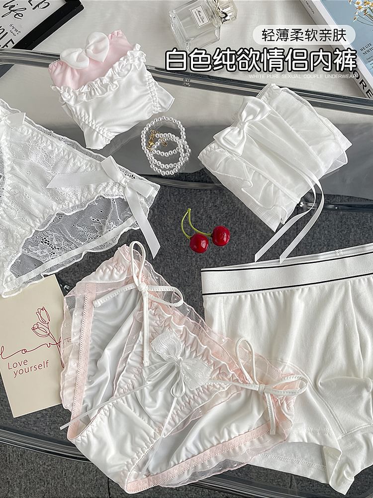 Pancherry - Matching set voor koppels: tweekleurige boxershort + panty