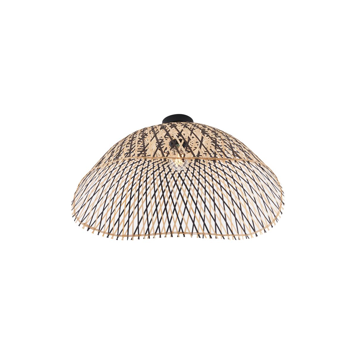 Art Deco plafondlamp zwart bamboe 60 cm - Alka