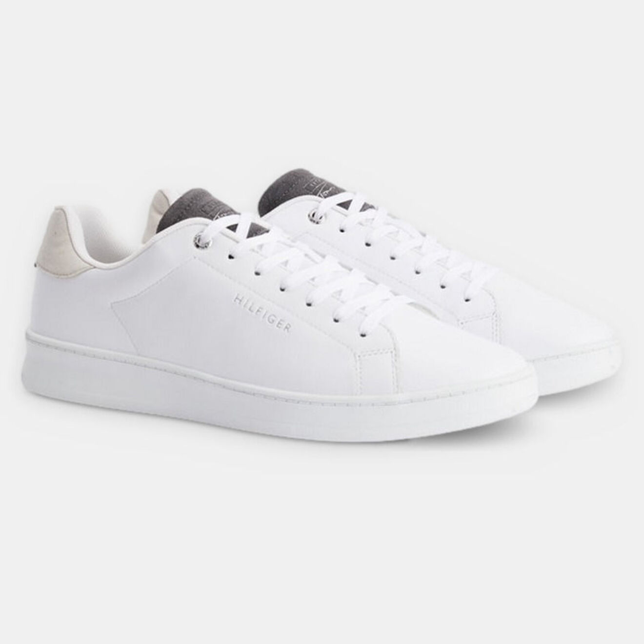 Tommy Hilfiger Baskets en Cuir Retro Court Clean blanches