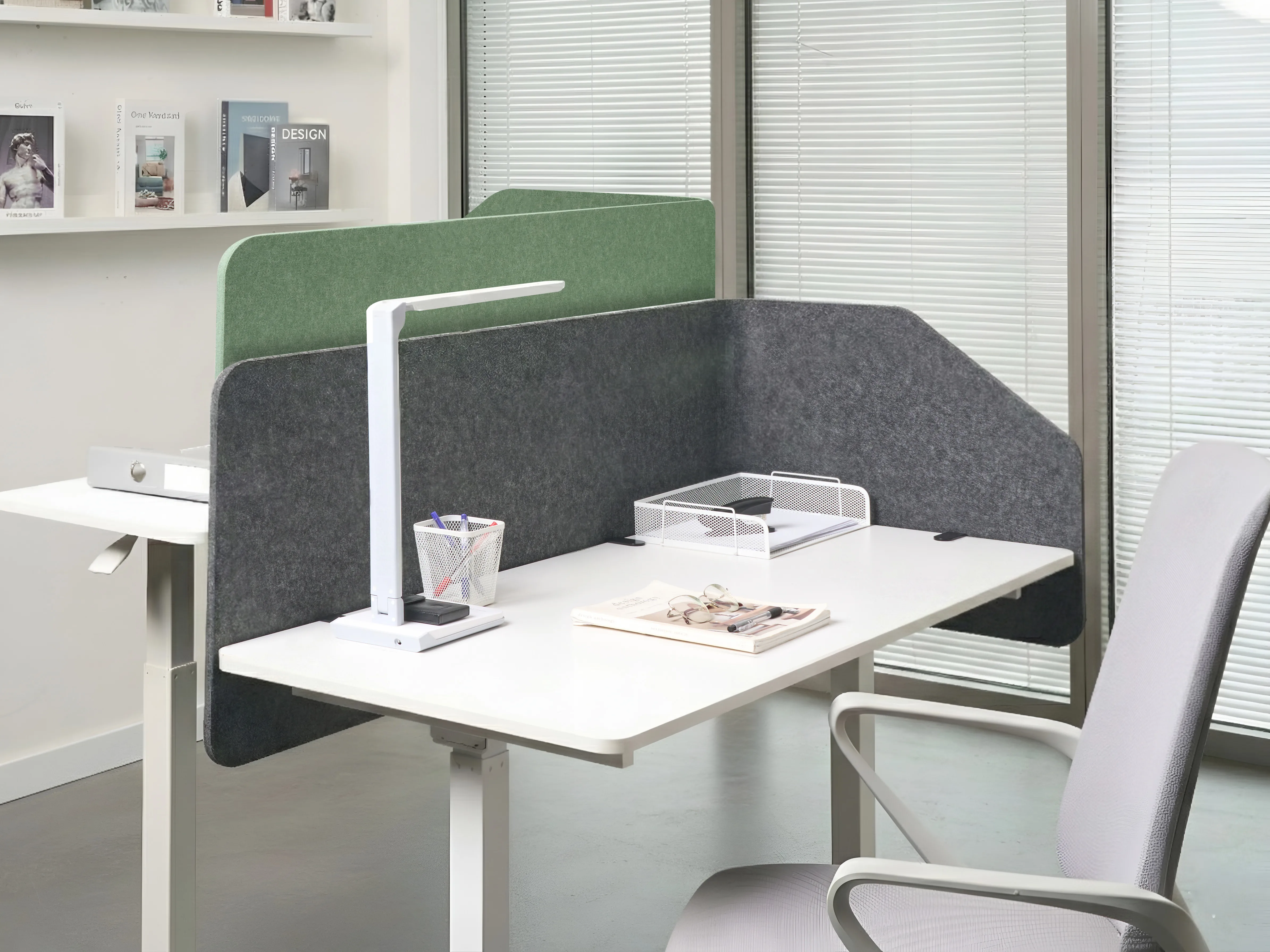 Bureauscheidingswand FOLDY Donkergrijs