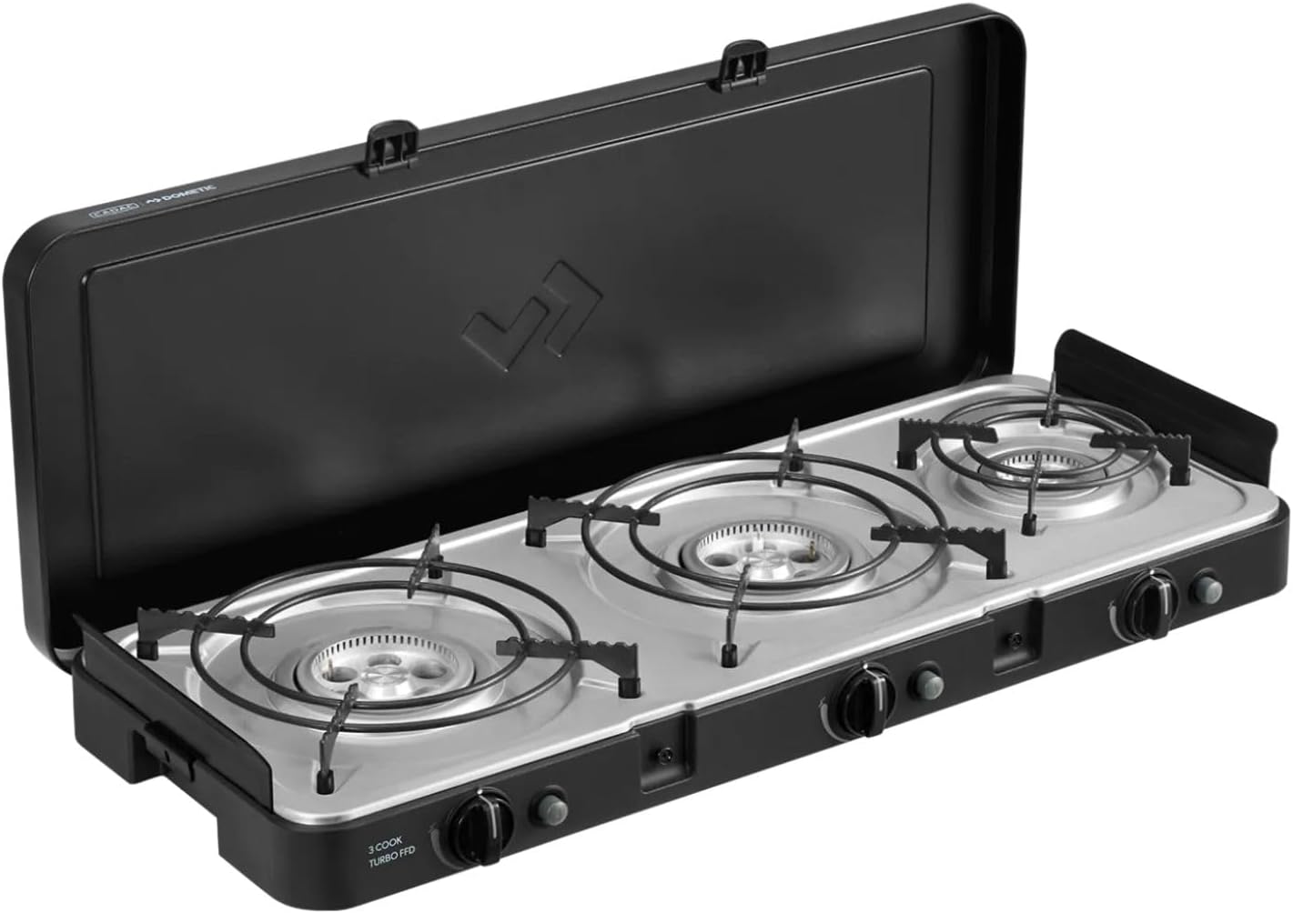 CADAC - 3 Cook Turbo FFD Deluxe - 50mBar - Grillen - Tragbare Grills - Kochfläche aus Edelstahl - Inkl. Schutzhülle - Campingplatz - BBQ-Must-Haves