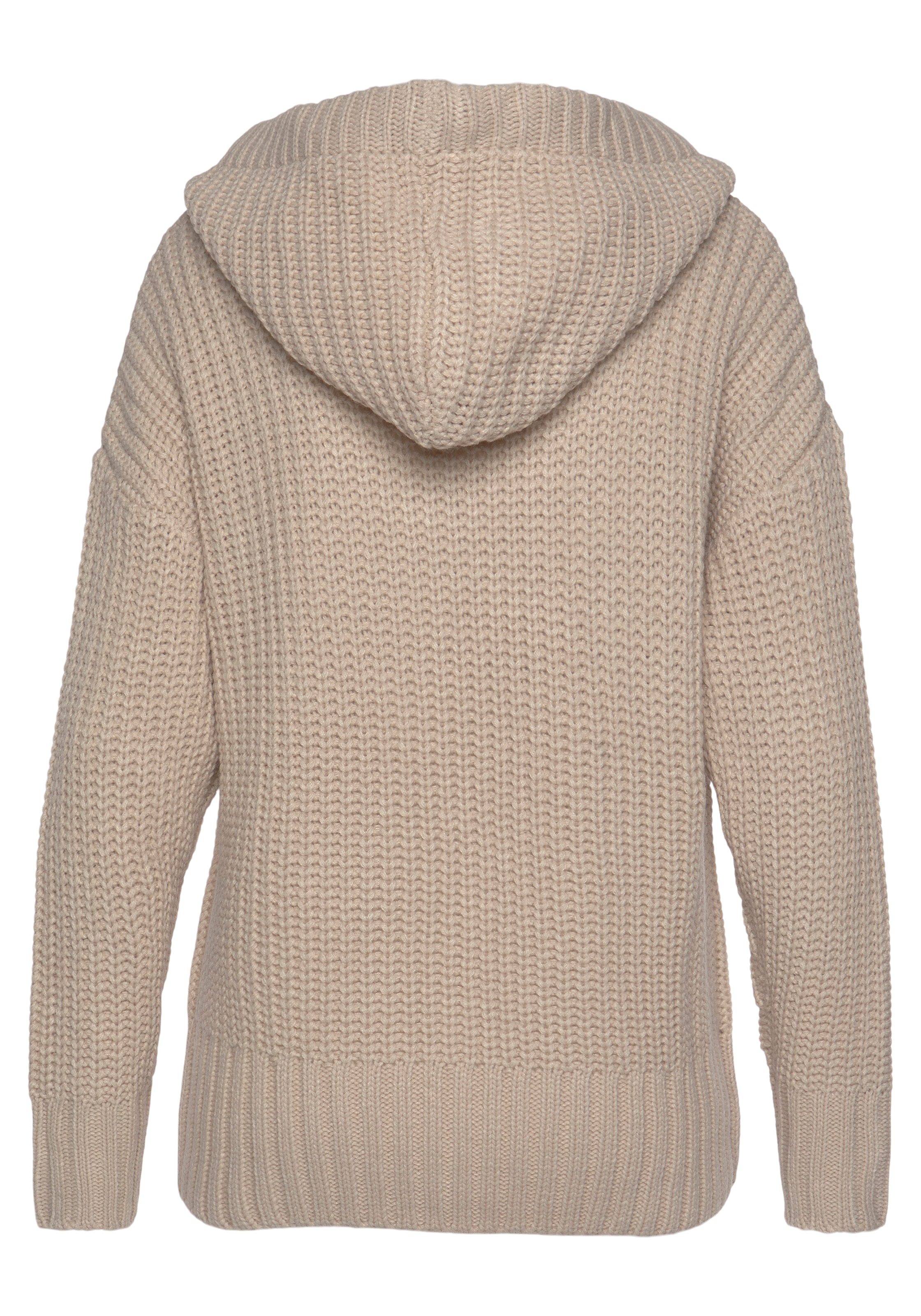 LASCANA Kapuzenpullover , aus weichem Grobstrick, weicher Strickpullover mit Kapuze