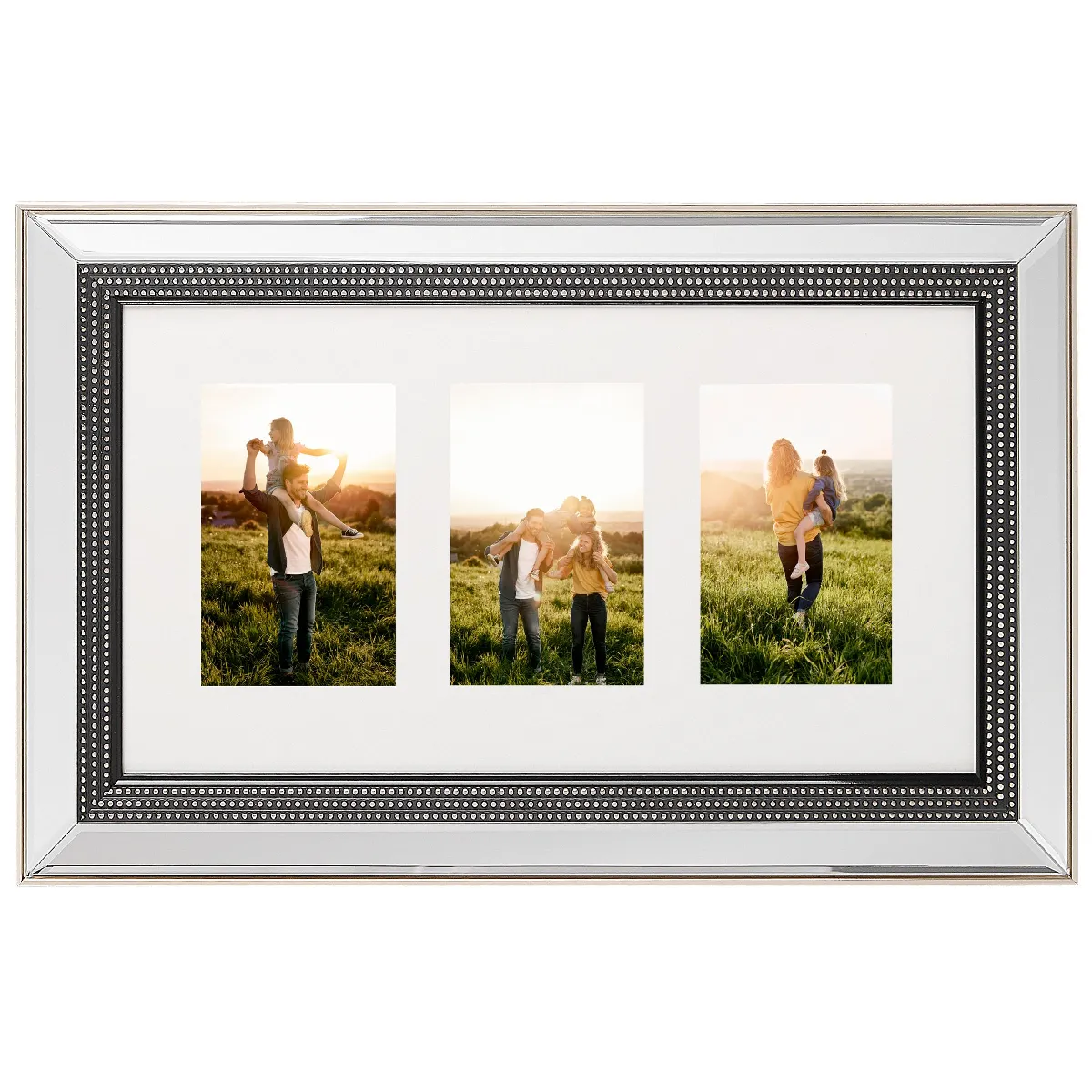 BELIANI Cadre pour 3 photos DALABA Argenté