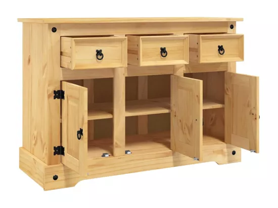 Buffet Corona marron 112x44x78 cm bois massif pin mexicain