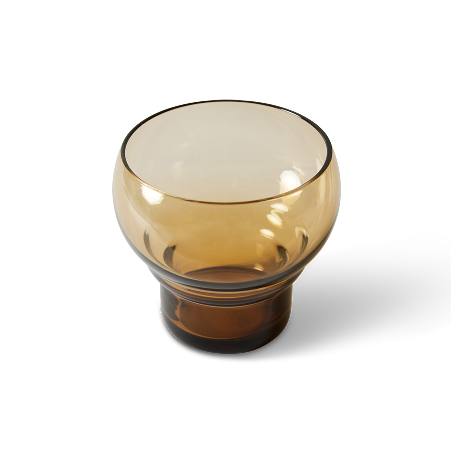 Servies 70's glassware: bulb glas amber - set van 4