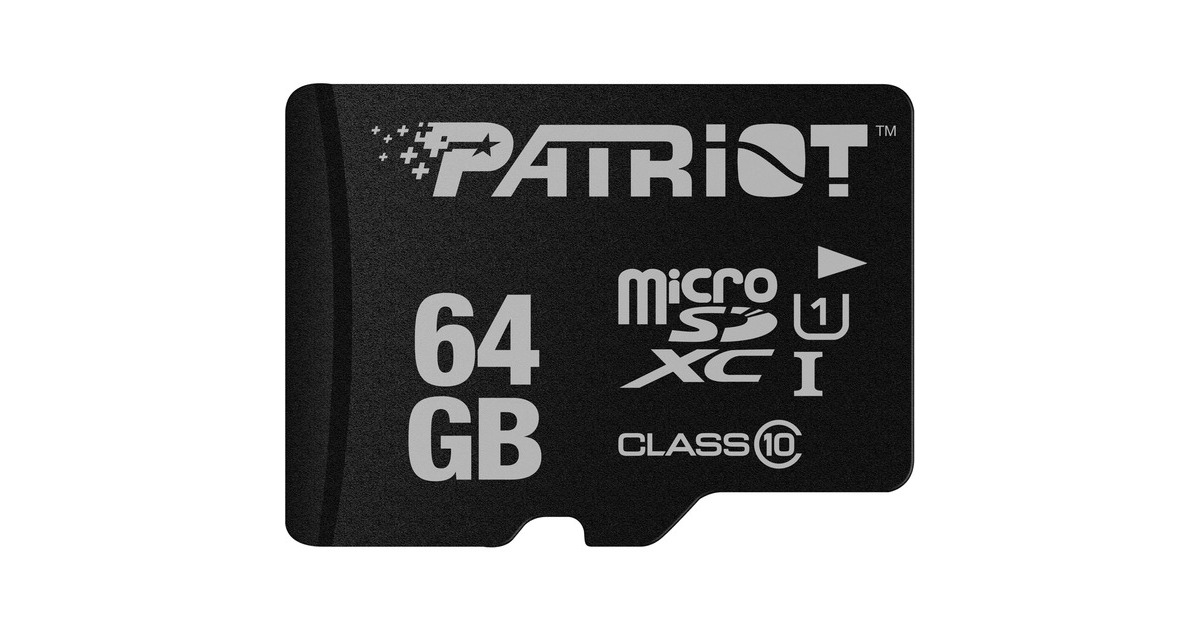 PatriotLX Series microSDXC 64 GB geheugenkaart  (Zwart, UHS-I U1, Class 10)