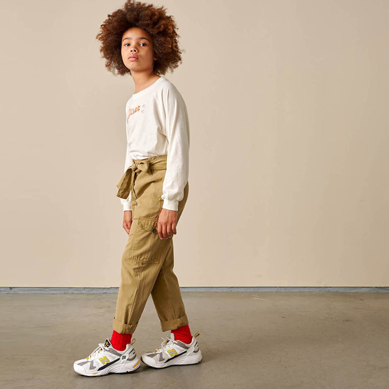 Bellerose T-Shirt Azu en Coton vintage blanc