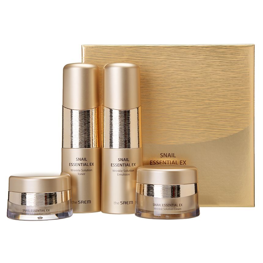 De Saem - Snail Essential EX Wrinkle Solution Huidverzorgingsset: Toner 150ml + Emulsie 150ml + Crème 50ml + Oogcrème 31ml