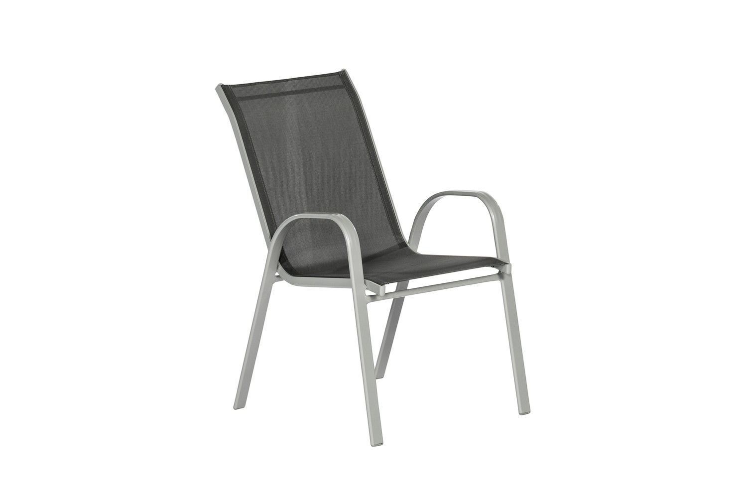 Sorrento 5-delige tuinmeubelset, stapelbare stoelen, uitschuifbare tafel 120 (180) x 90 cm, antraciet