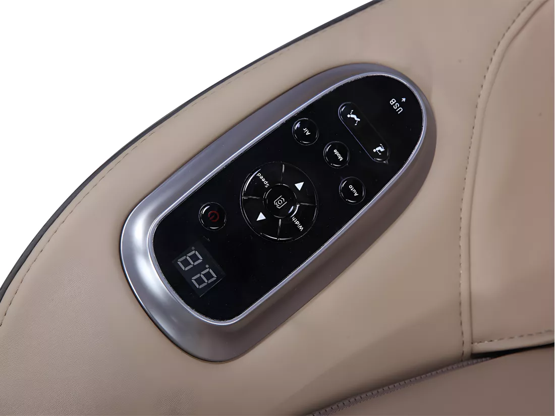 Fauteuil massant KASOU en simili avec LEDs - Système zéro gravité - Option bluetooth - Beige