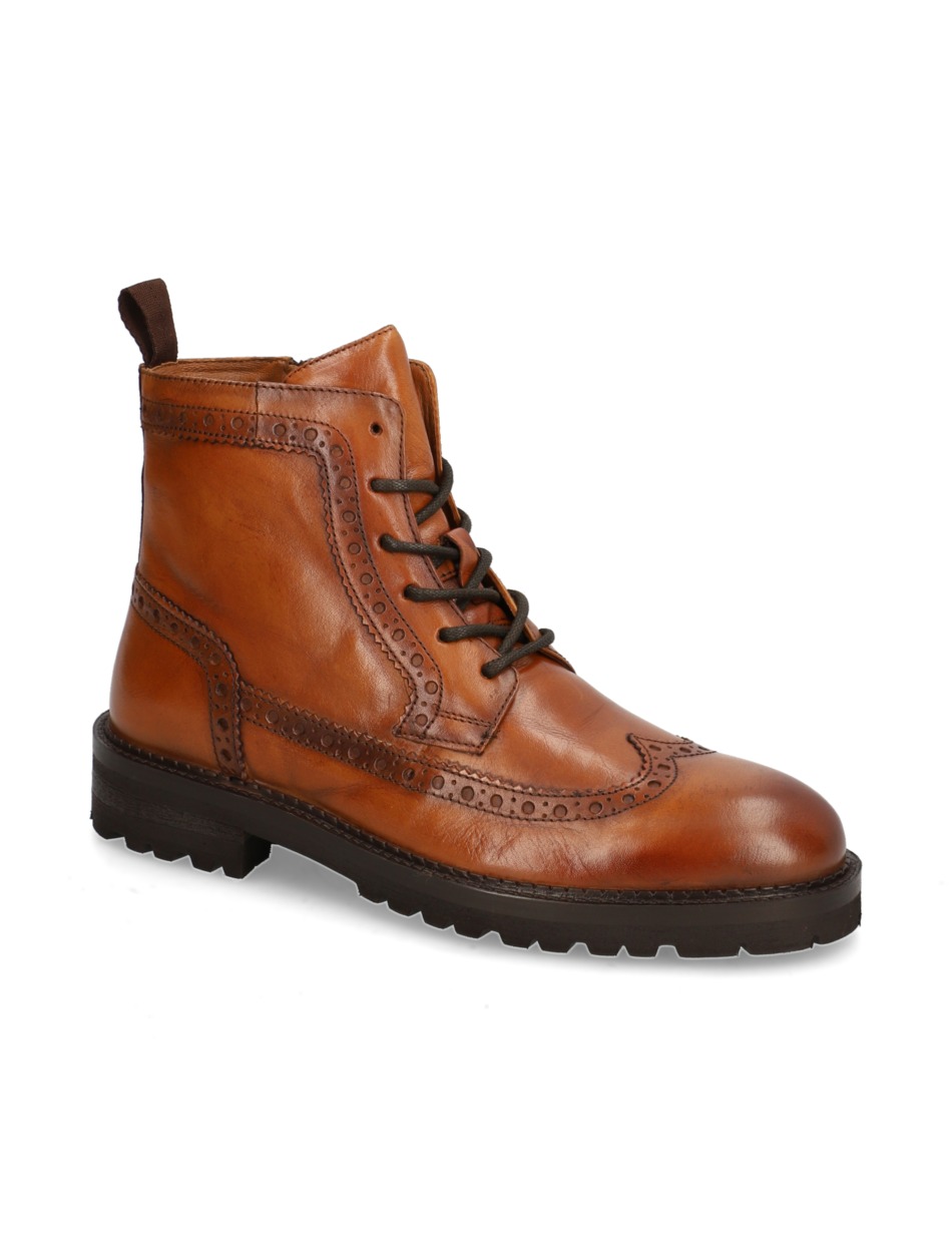 Glattleder Schnürstiefelette