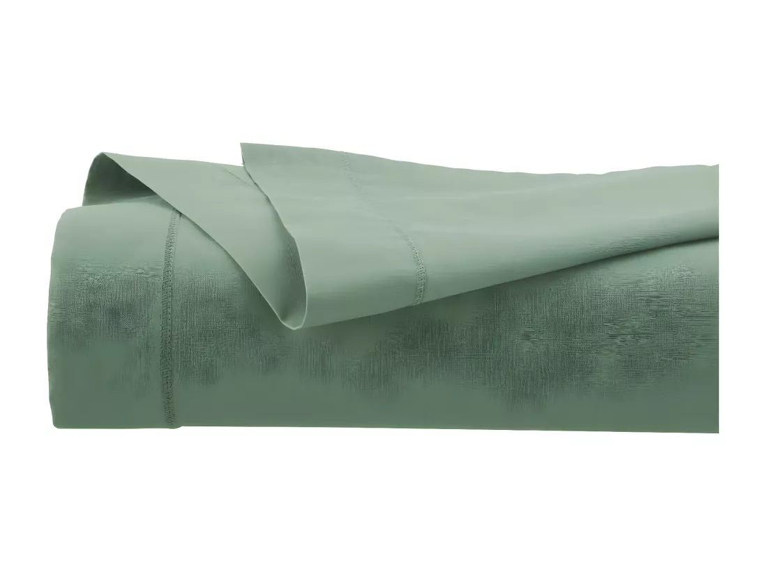 Drap plat 2 Personnes en Coton Vert céladon 240 x 290 cm