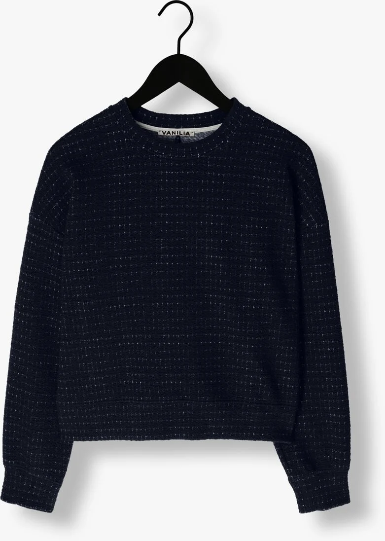 VANILIA donkerblauwe vanilia trui structure sweat