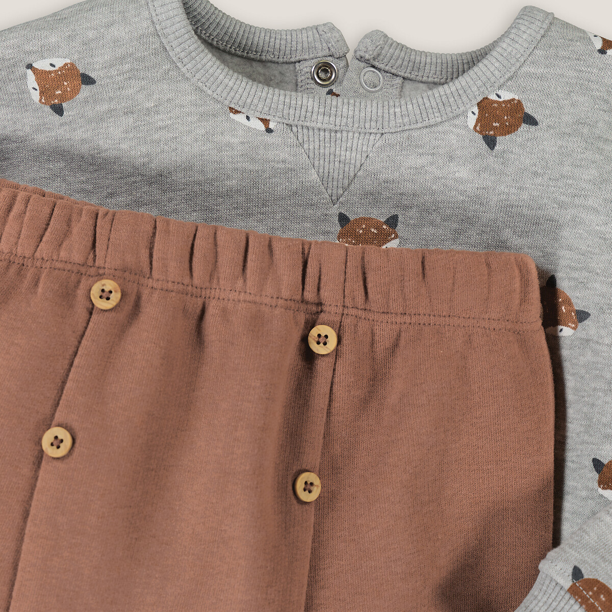 COLEÇÃO LA REDOUTE<br>Conjunto de duas peças, suéter e calça em fleece