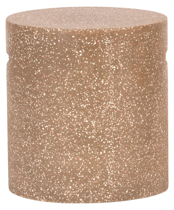 Skammel i brun terrazzo Ø37 x H40 cm
