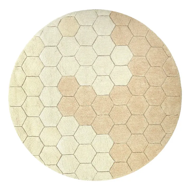 Lorena Canals Tapis rond Honeycomb | Golden sand