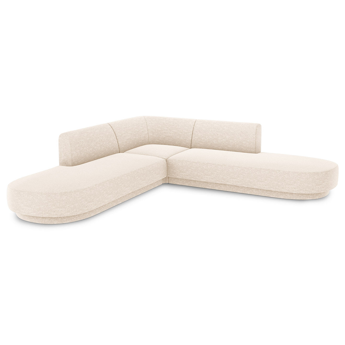 Micadoni Limited Edition Canapé d'angle Symétrique Miley 5 Places beige clair - 220x220x74 cm