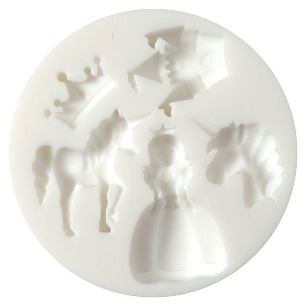 Mini moule en silicone pour pâte polymère - licorne & princesse