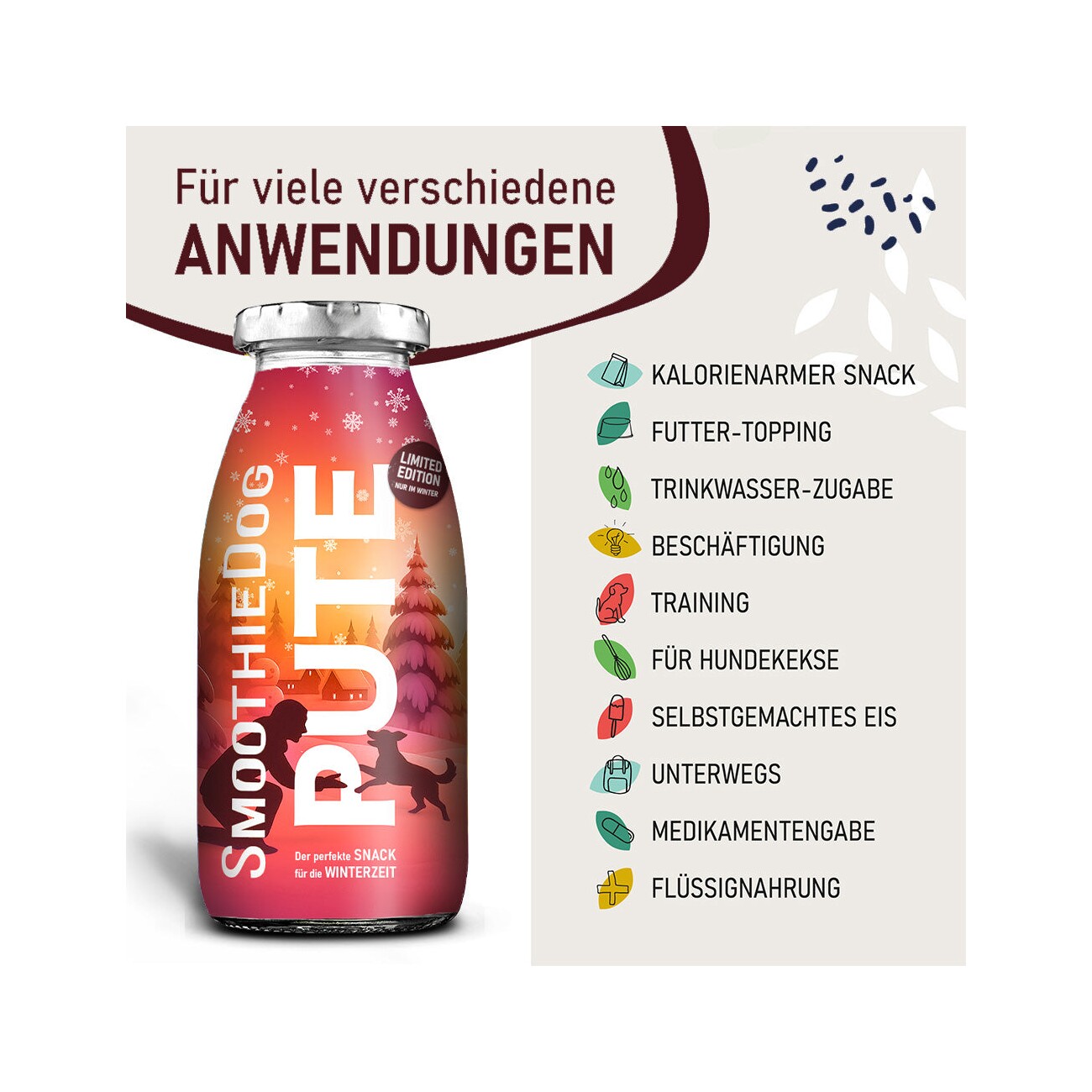 SmoothieDog Mix Paket 6x 250ml + Winter Pute 3x 250 ml